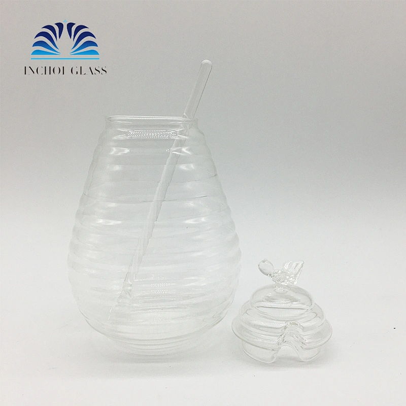 INCHOI Hot Sale Wholesale 660ml Transparent Glass Honey Jar