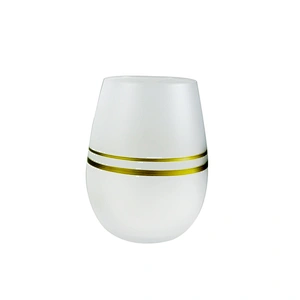2019 Amazon popular items Gold Golden Line heat resistant opal dinner set glassware