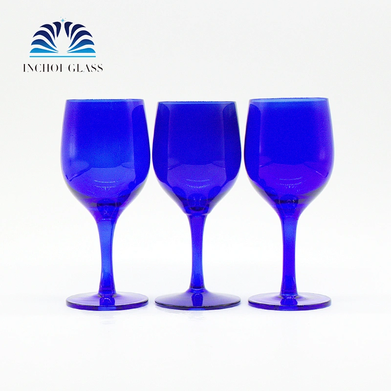 Tea Cobalt Blue Goblet Wine Glass Set