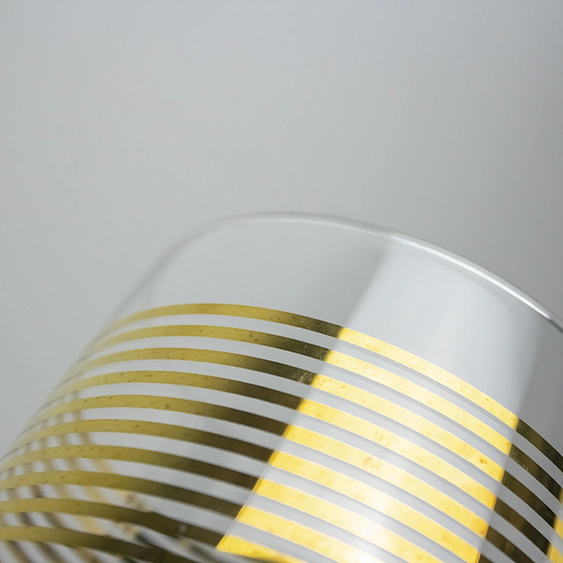 Gold Design DOF drinking water whisky Vertical Stripes Wine  Glass Cup