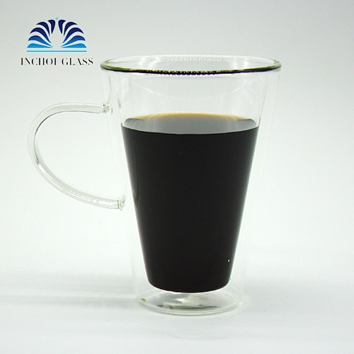 INCHOI Coffee or tea mugs Double wall Glassware 12 ozbellagio tumbler with handle glass cup