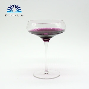 2019 High Quality Wholesale Handmade Good Products 300ml Vertical Edges Crystal Salad Margarita Glass