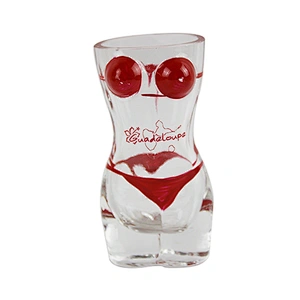 INCHOI Selling Products Hand-painted Red Bikini Shot whiskey glass
