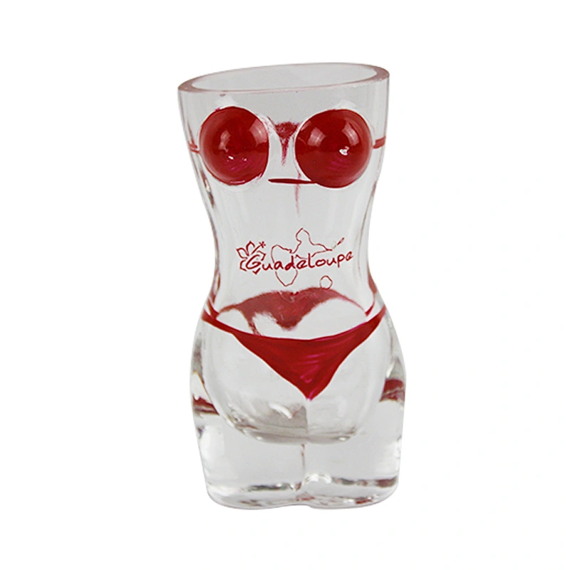 INCHOI Selling Products Hand-painted Red Bikini Shot whiskey glass