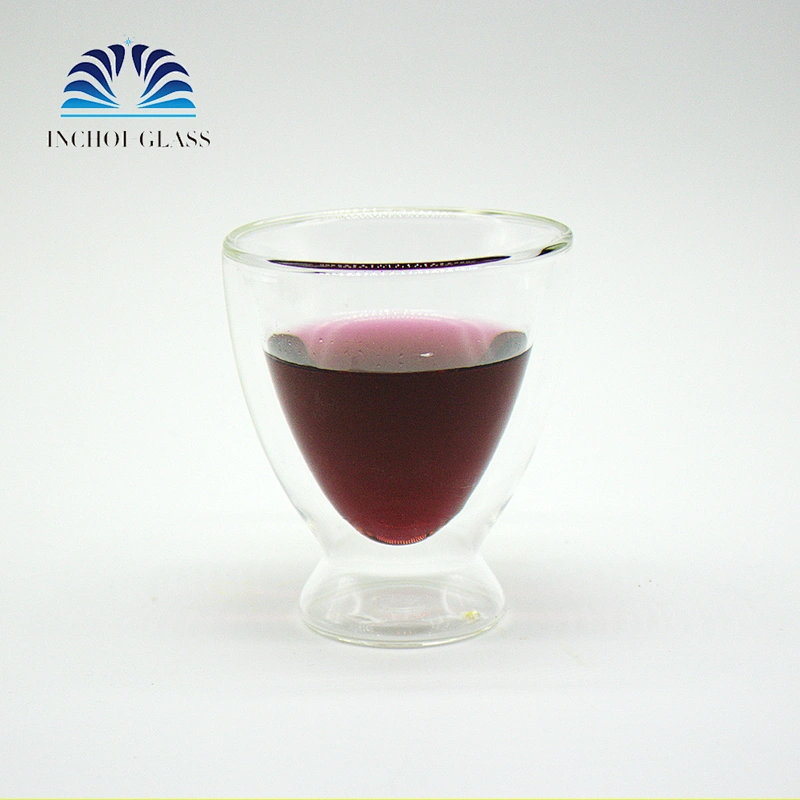 230ml transparent clear double wall glass milk cup/coffee tea juice mug/double wall beer glass