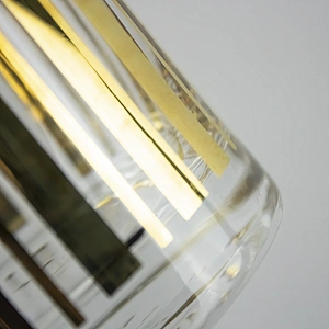Gold Design whisky Vertical Stripes Wine  Glass Cup