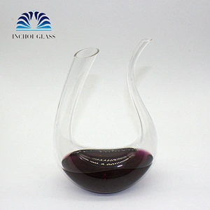 500ml 100% Hand Blown Lead-free U Swan Shape Wine Glass Decanter for Wedding