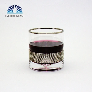 Diamond Phnom penh Silver edge whisky Wine Glass Cup