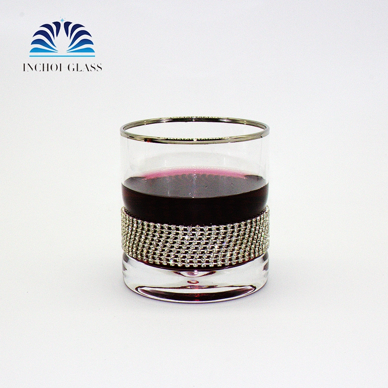 Diamond Phnom penh Silver edge whisky Wine Glass Cup