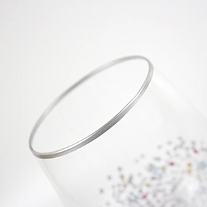 Silver Gray Edge Colored Lines Hand-painted Color Points Red Glass Wine