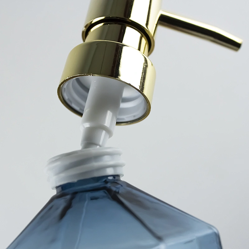 Transparent Blue Shampoo Hand washing liquid glass bottle