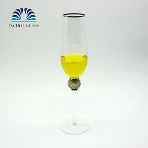 Diamond champagne Phnom penh Silver edge glass/wedding wine glass