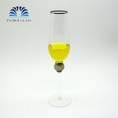 Diamond champagne Phnom penh Silver edge glass/wedding wine glass