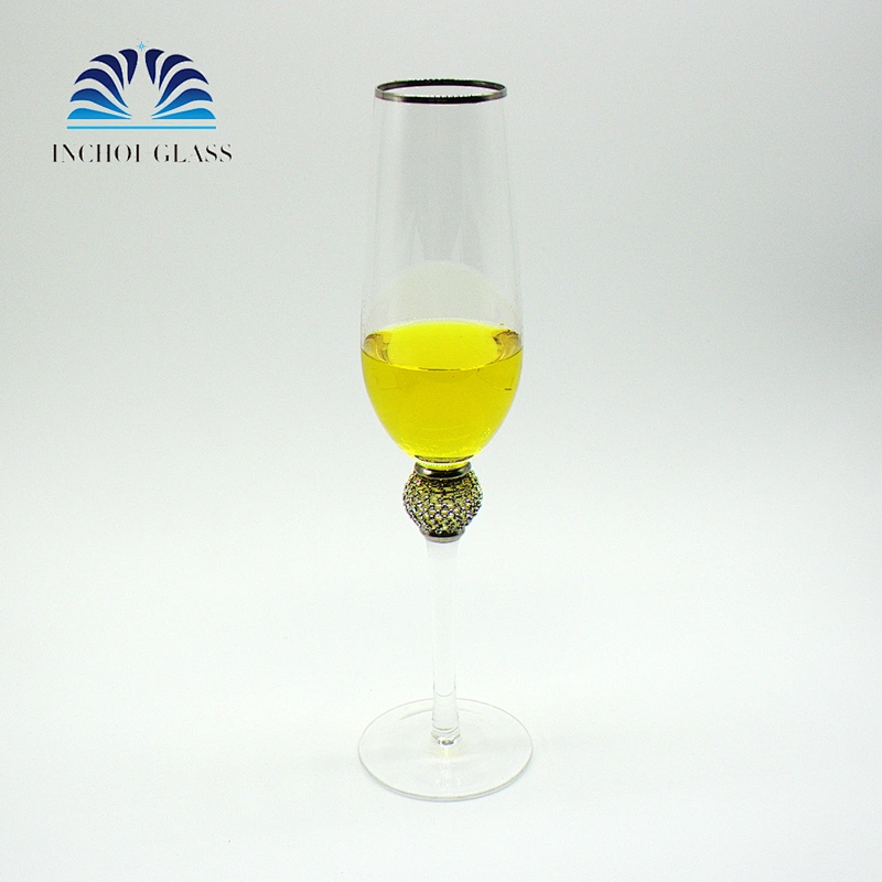Diamond champagne Phnom penh Silver edge glass/wedding wine glass