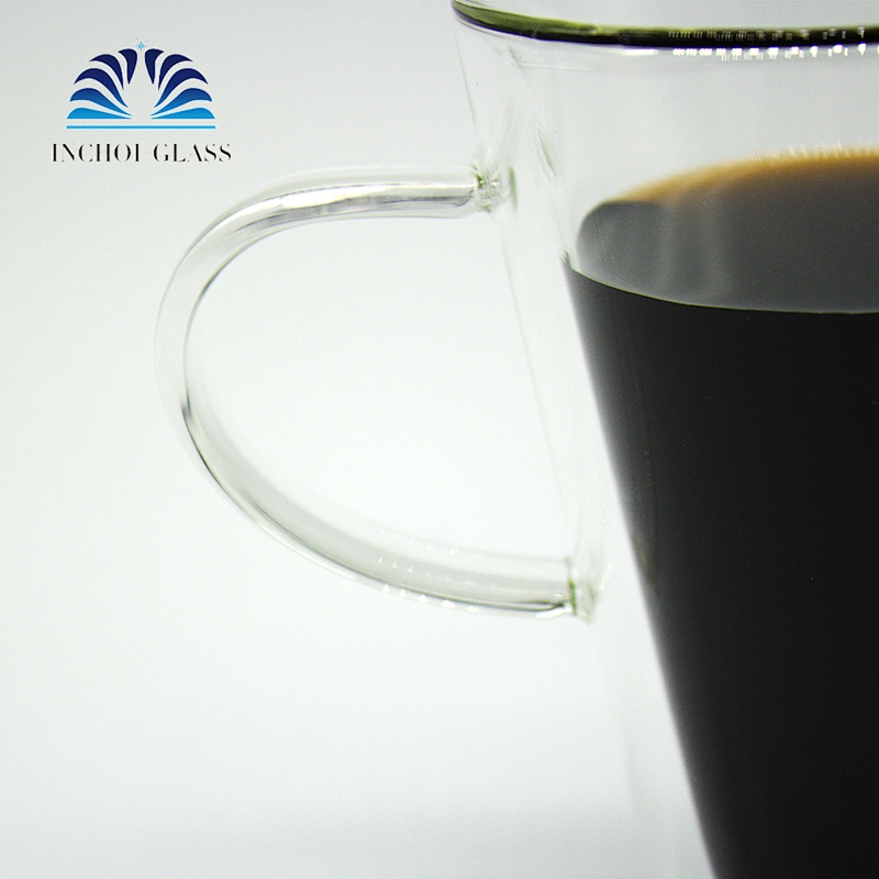 INCHOI Coffee or tea mugs Double wall Glassware 12 ozbellagio tumbler with handle glass cup
