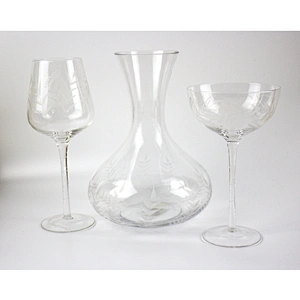 Art and Design Carving The Leaves Lead-free Crystal Juice Pot Red Wine Decanter