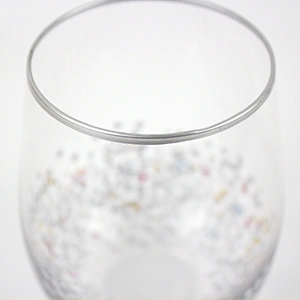 Silver Gray Edge Colored Lines Hand-painted Color Points Red Glass Wine
