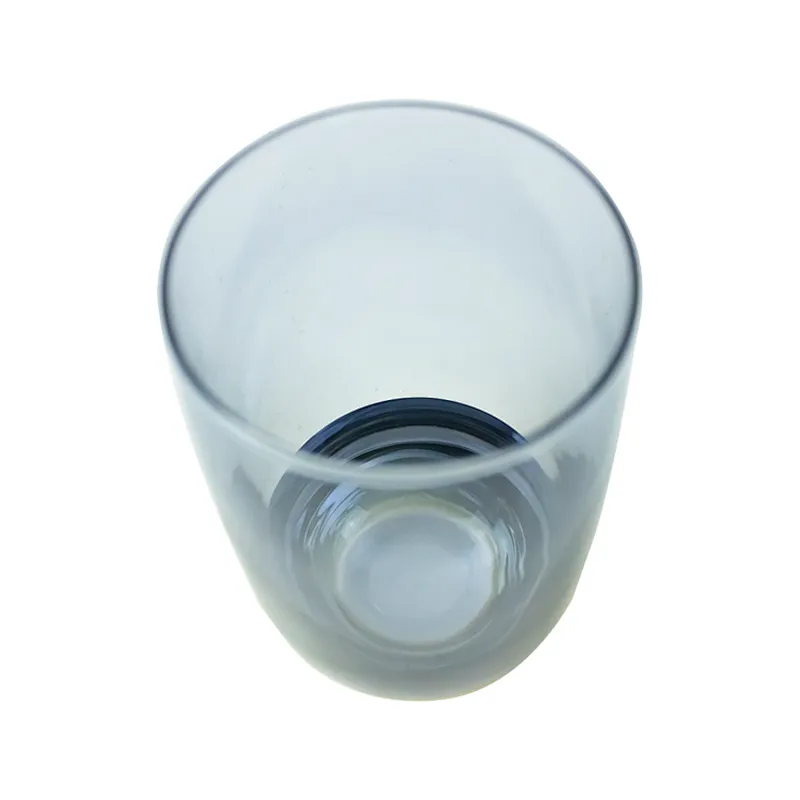 Wholesale Creative Glass Made In China Dark Blue Color Flat Bottom Glass