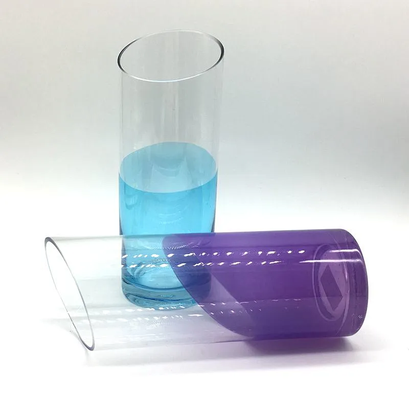 colored straight shape classical   slant glass vase