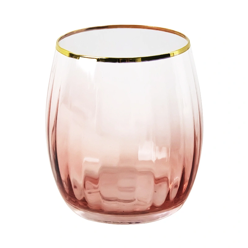 Custom Made Oem Handmade Pink Wine  Drinking Water milk Glass
