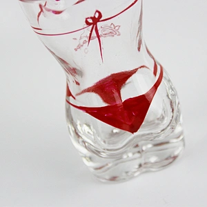 INCHOI Selling Products Hand-painted Red Bikini Shot whiskey glass