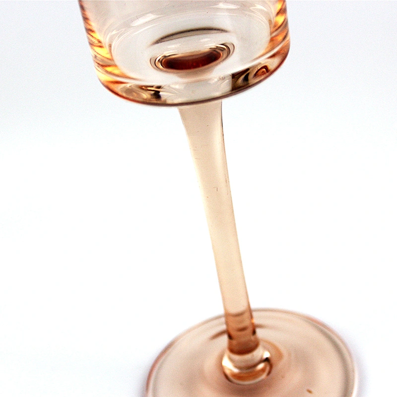 INCHOI High Quality Lead-free Pink Golden Edge Champagne Flutes Glass
