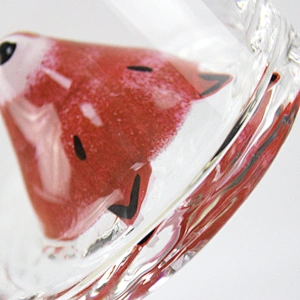 2019 High Quality Suppliers Design of Novel Red Animal Fox Head Whisky Wine Water Glass/tea glass
