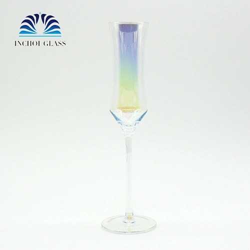 Rainbow Color Plating Color 200ml Transparent Crystal Champagne Glass