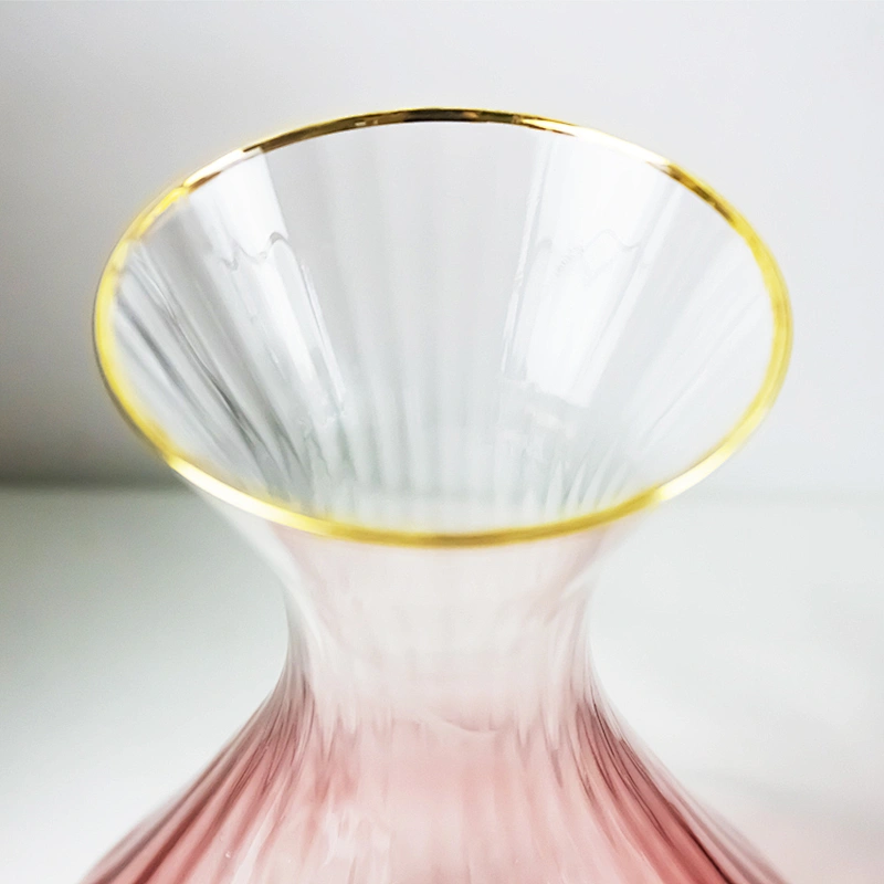 500ml Golden Background Color Pink Bule  Glass Bottle  Red Wine Decanter