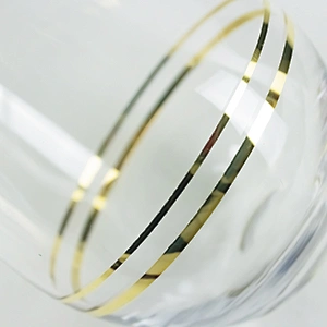 High-grade Golden Decal Stripe Liquor Transparent Crystal Red Beer Glass Cup