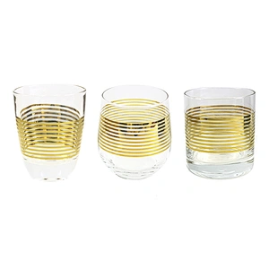 Golden Series Horizontal Stripes Art Whisky Wine Glass
