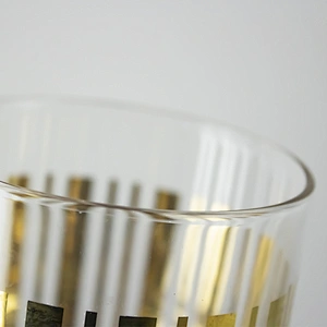 Gold Design whisky Vertical Stripes Wine  Glass Cup