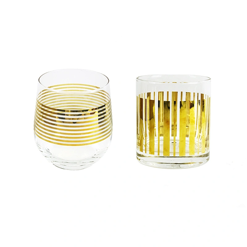 Custom Golden Sticker Design Drinking Shot wine Glass Cup