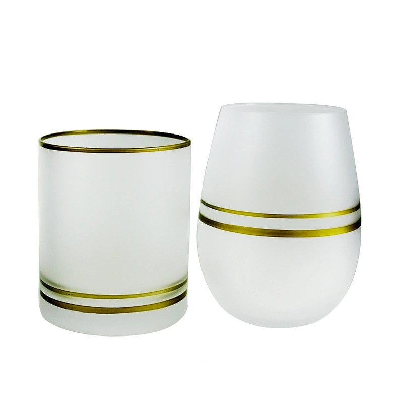 Gold Golden Line  Icecream Keep Blink Max Acrylic Drinking Water Glass Set Tea  Cup