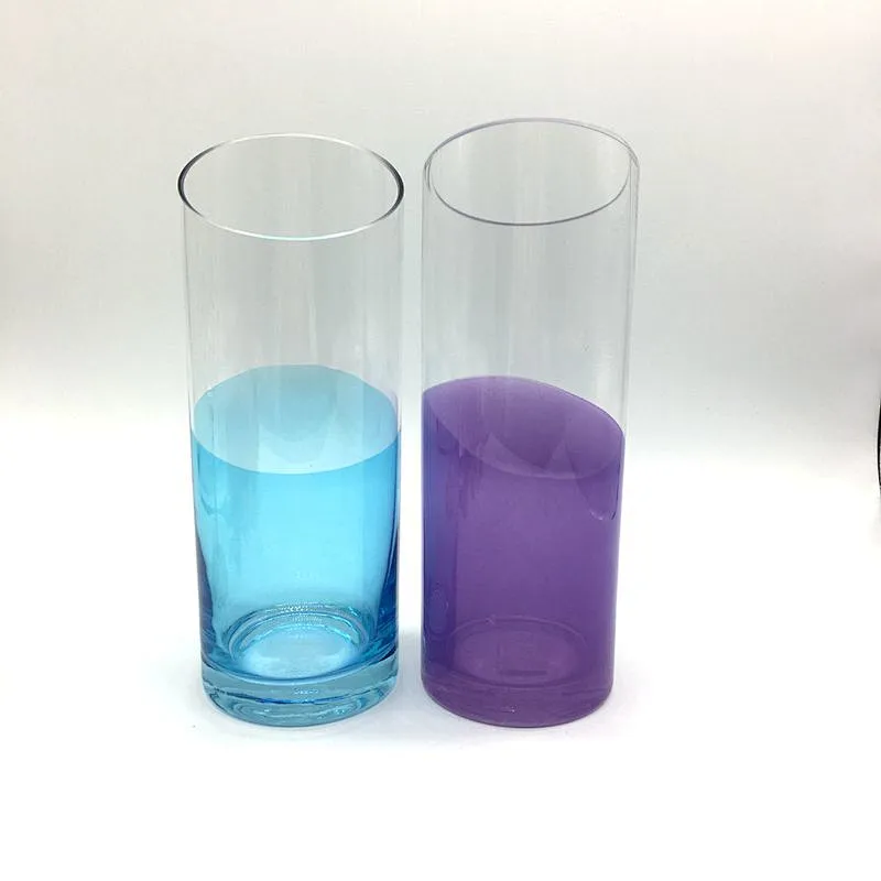 colored straight shape classical   slant glass vase