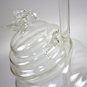 Cute Design Honey Crystal Clear Bee Shape Glass Storage Jar