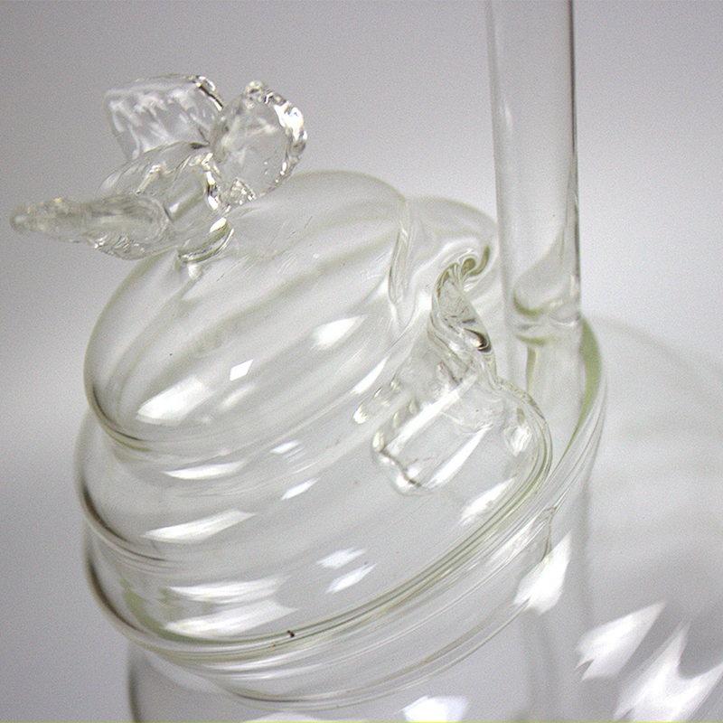 Cute Design Honey Crystal Clear Bee Shape Glass Storage Jar
