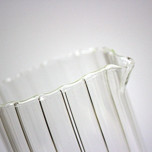 gold medal supplier custom clear Vertical stripes edges kettle Glass bottle Juice pot