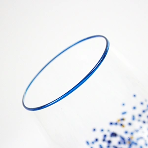 Blue Vertical Bar Hand-painted Color Points Red Glass Wine