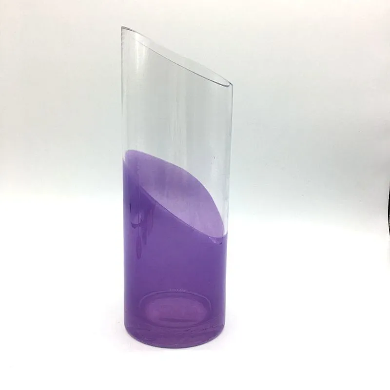 colored straight shape classical   slant glass vase