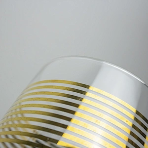 Hotel Bar Golden Creative Design Horizontal Stripes Drink Wine Glass