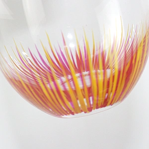 Wholesale Custom-made Red Color Vertical Bar Hand-painted Color Points Red Glass Wine