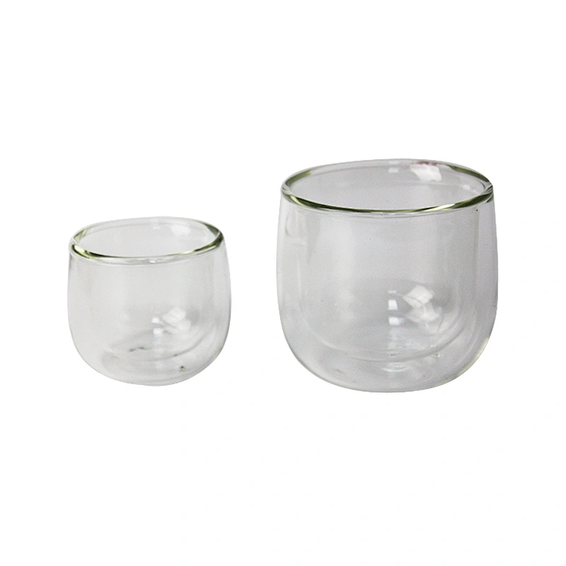 Amazon's Popular Lead-free Healthy Reusable Double Wall Drinking Glass/Glass Tea Cup/Coffee Glass