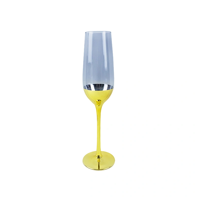 2019 Amazon Gold Foil Golden bule Crystal Champagne Wine Glass