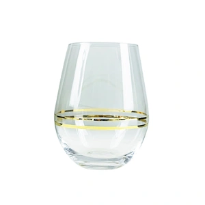 High Quality Household Delicate Golden Line Grain Red Wine Whisky Glass Set