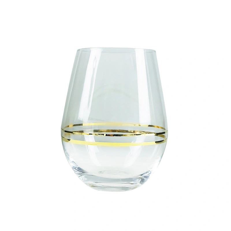 High Quality Household Delicate Golden Line Grain Red Wine Whisky Glass Set