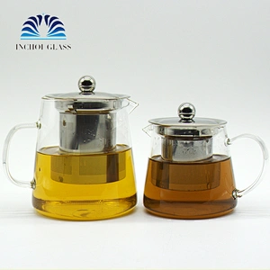 1000ml 33 ounce borosilicate glass teapot sets with stainless steel infuser & lid