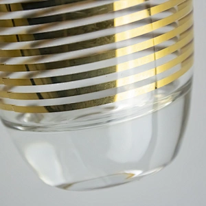 Gold Line Glass Cup Of Whisky Red Wine Glass For Bar
