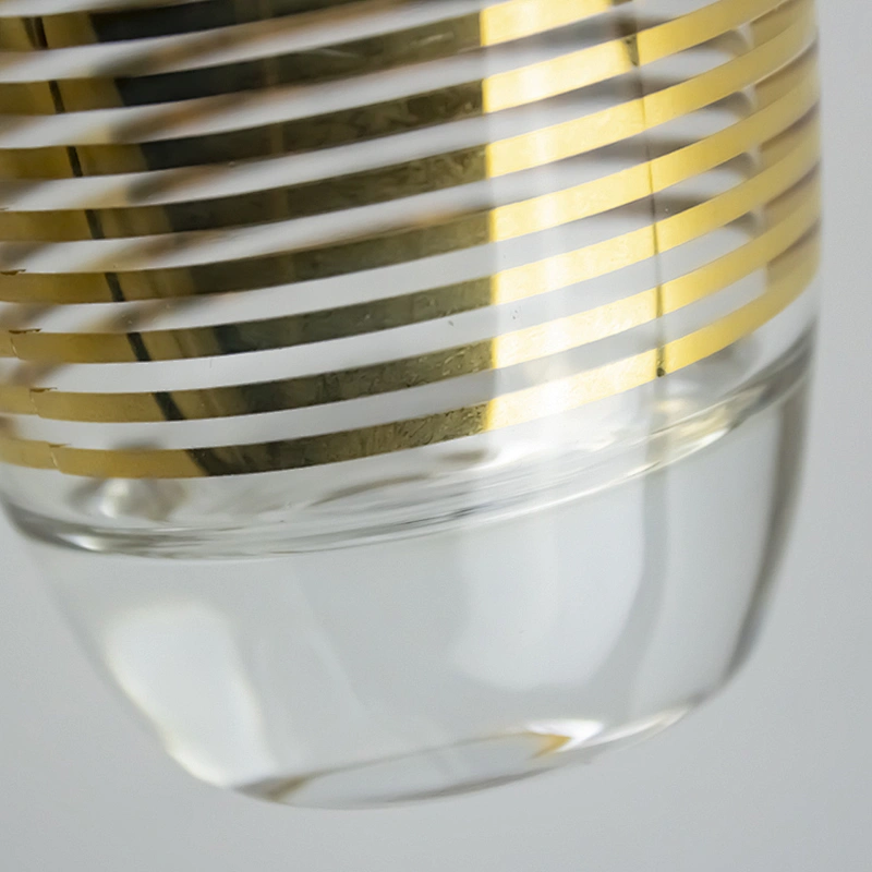 Gold Line Glass Cup Of Whisky Red Wine Glass For Bar
