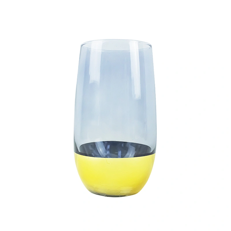 2019 Factory Direct Sale Golden Gold Bar Bule Colored Crystal Wine Glassware